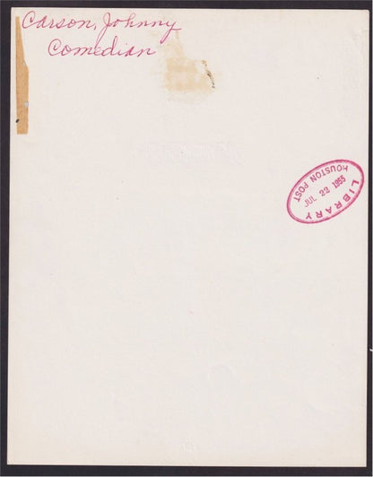 Johnny Carson Early Original Vintage Photo Picture