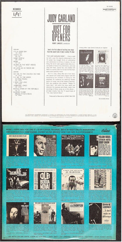 Judy Garland Original Authentic Signed Autographed Record Album 1964