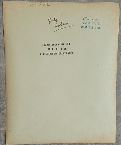 Judy Garland Historic Photo Amazing Original Authentic Vintage TYPE I Photograph Clarence Bull