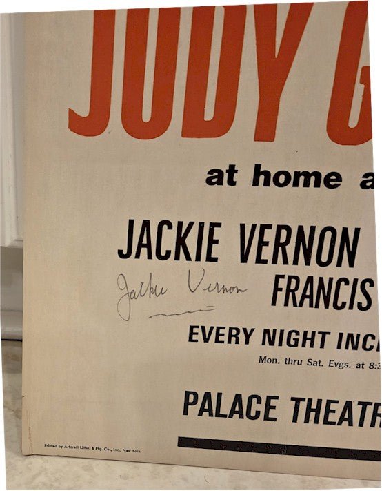 JUDY GARLAND Vintage Original Concert Poster 1967 New York, NY Palace Theatre