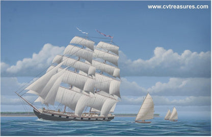 Keith Reynolds Seascapes Marine Painting Oil Historical Art on Canvas Board Serpent