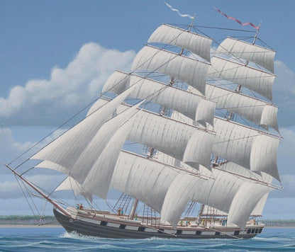 Keith Reynolds Seascapes Marine Painting Oil Historical Art on Canvas Board Serpent