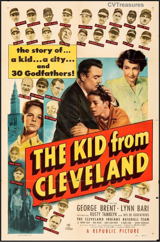 Kid From Cleveland Original Vintage One Sheet Sports Baseball Memorabilia movie poster Authentic
