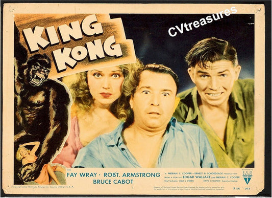 King Kong Classic Horror movie poster Vintage Lobby Card Portrait Close - up film memorabilia 3 three stars