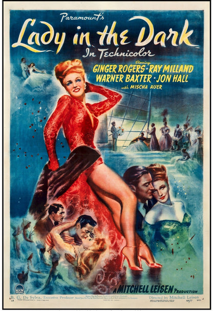 Lady in the Dark Original Authentic Vintage Movie Theater Poster Ginger Rogers 1944