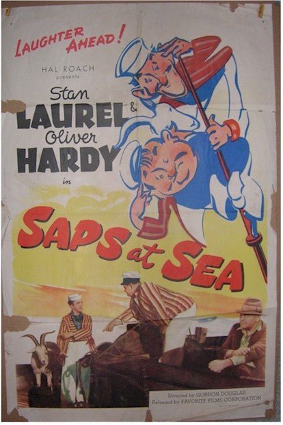 Laurel & Hardy Saps at Sea vintage movie poster one sheet