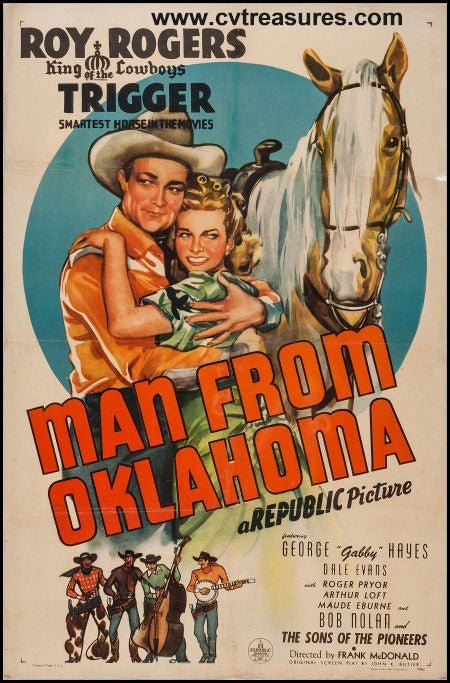 Man from Oklahoma Original Vintage Movie Poster Roy Rogers