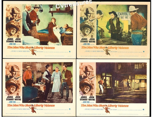 Man Who Shot Liberty Valance Vintage Movie Poster Lobby Card SET John Wayne James Stewart 1962