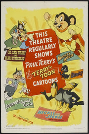 Mighty Mouse & Terry Toons Vintage Movie Poster One Sheet, 1950