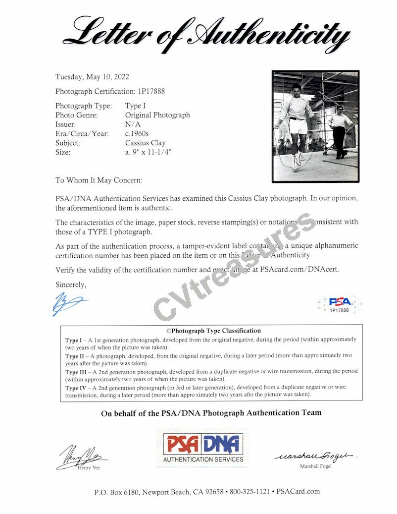 Muhammad Ali Historic Type I Photograph Boxing Sports Photo Training 1960s