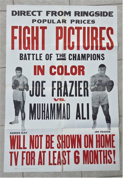 Muhammad Ali Joe Frazier "Fight of the Century" Original Authentic Vintage Boxing Poster Sports Memorabilia
