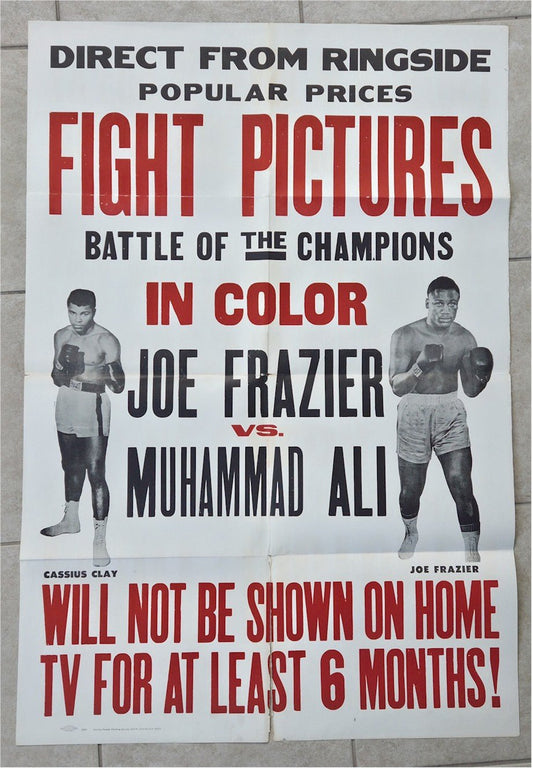Muhammad Ali Joe Frazier "Fight of the Century" Original Authentic Vintage Boxing Poster Sports Memorabilia