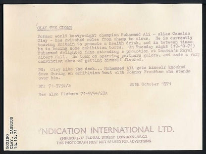 Muhammad Ali Original Vintage TYPE 1 Boxing Photo 1971 Floored