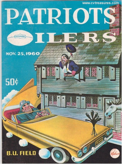 New England Patriots v Oilers 1960 Vintage Football Game Program