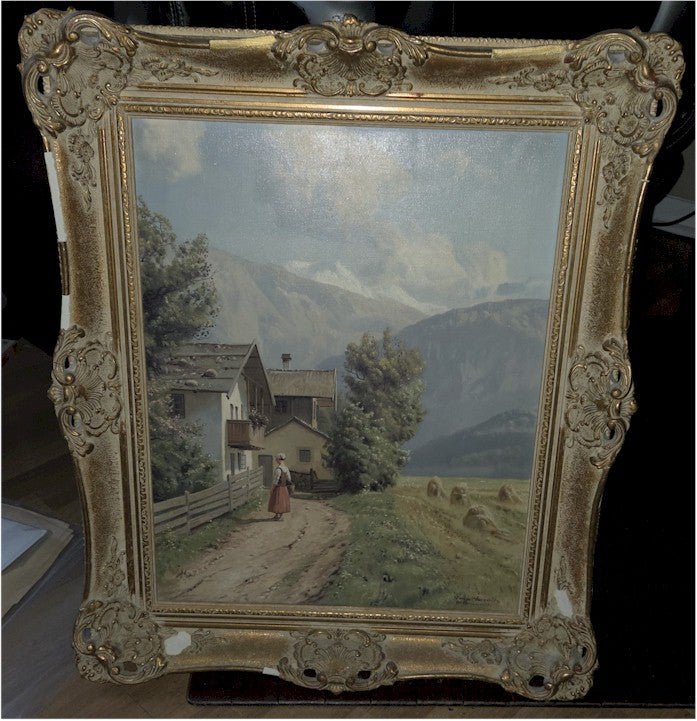 Niels Walseth "Norwegian Landscape" Oil on Canvas Late 20th C.