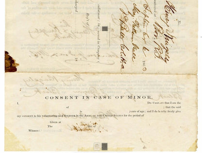 ORIGINALAuthentic Civil War Enlistment Letter Black Soldier 1863