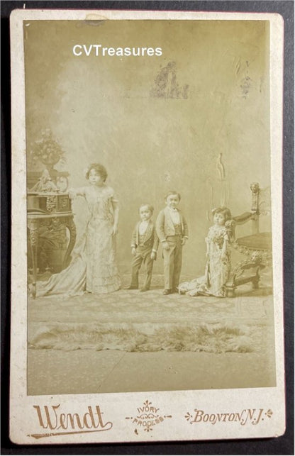 Original Vintage Antique Circus CDV Photo Barnum Horvath Midgets