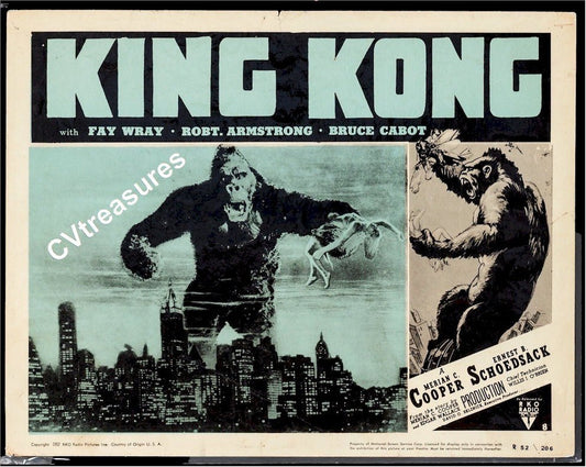 Original Vintage Lobby Card Movie Poster KING KONG close up 1952 3
