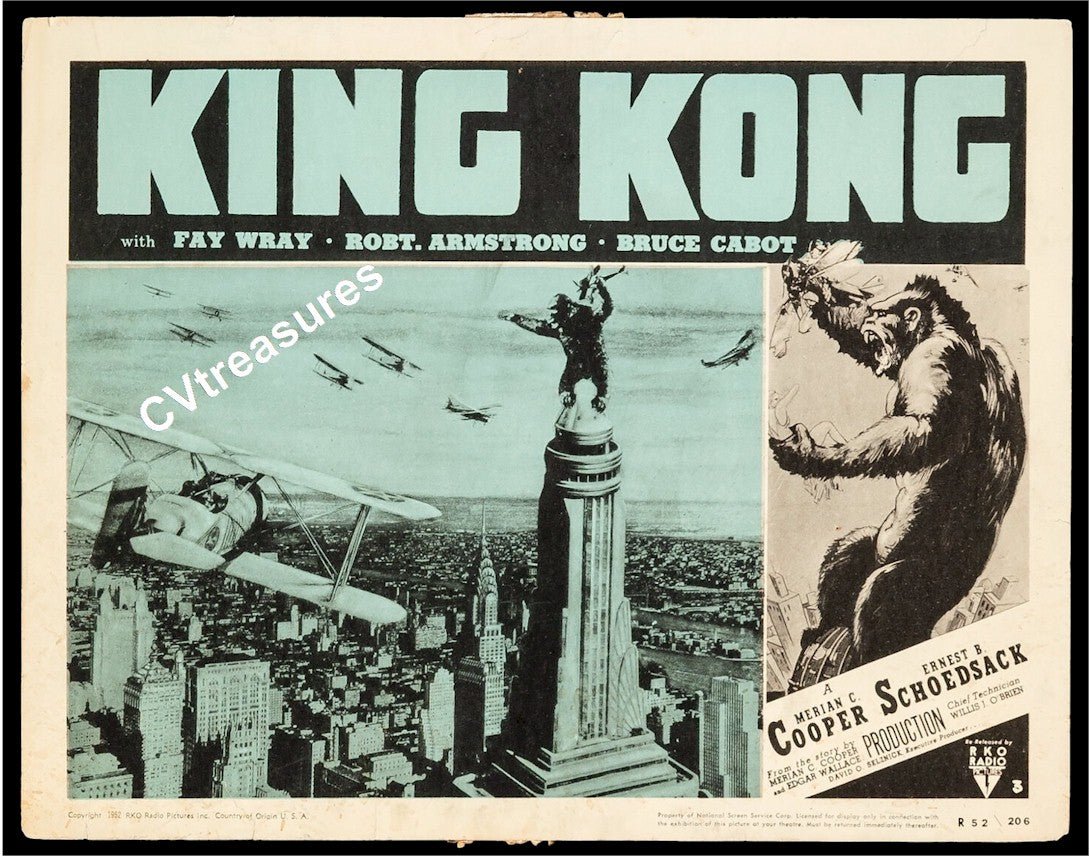 Original Vintage Lobby Card Movie Poster KING KONG close up 1952