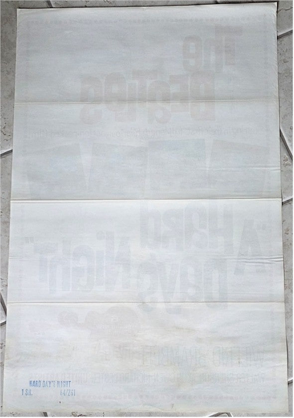 Original Vintage Movie Poster One Sheet A Hard Day's Night BEATLES 1964