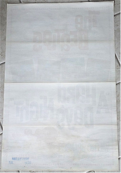 Original Vintage Movie Poster One Sheet A Hard Day's Night BEATLES 1964