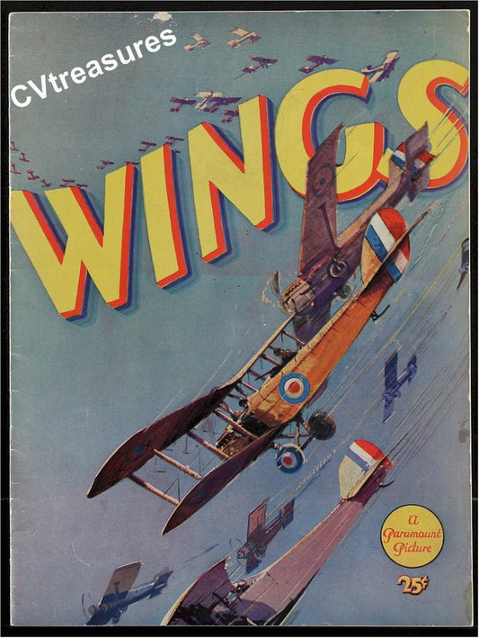 Original Vintage Movie Souvenir Program Book WINGS Clara Bow Aviation RARE 1927