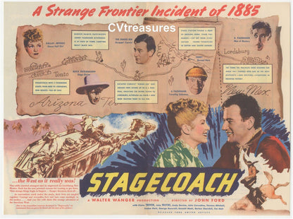 Original Vintage Movie Theater Herald STAGECOACH John Wayne, 1939