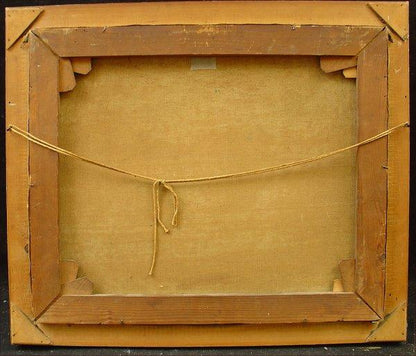 P. Toft "Ships on Sunset Ocean" Seascape Marine Art Painting Early - 20th Century