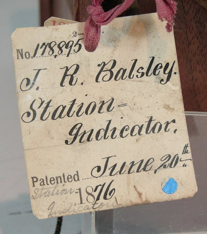 Patent Office Patent Model Railroad Train Station Indicator 1876