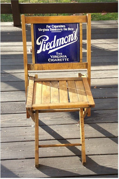 cigarette chair Piedmont Cigarettes Porcelain Antique Vintage Sign Advertising Fold Ch – CVTreasures cigarette chair Piedmont Cigarettes Porcelain Antique Vintage Sign Advertising Fold Ch – CVTreasures