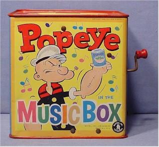 Popeye, 1953 RARE Jack - in - the - Box