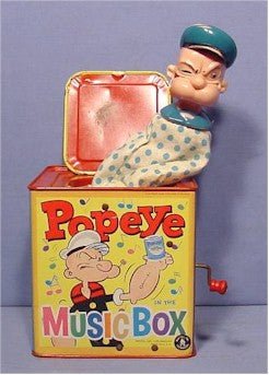 Popeye, 1953 RARE Jack - in - the - Box