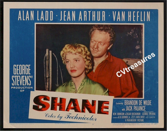SHANE Original Vintage Lobby Card Movie Poster Alan Ladd Jack Palance Westeen 1953 7