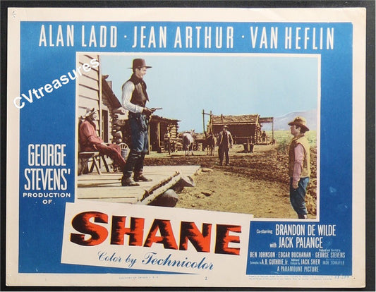SHANE Original Vintage Lobby Card Movie Poster Western Alan Ladd Jack Palance 1953 2