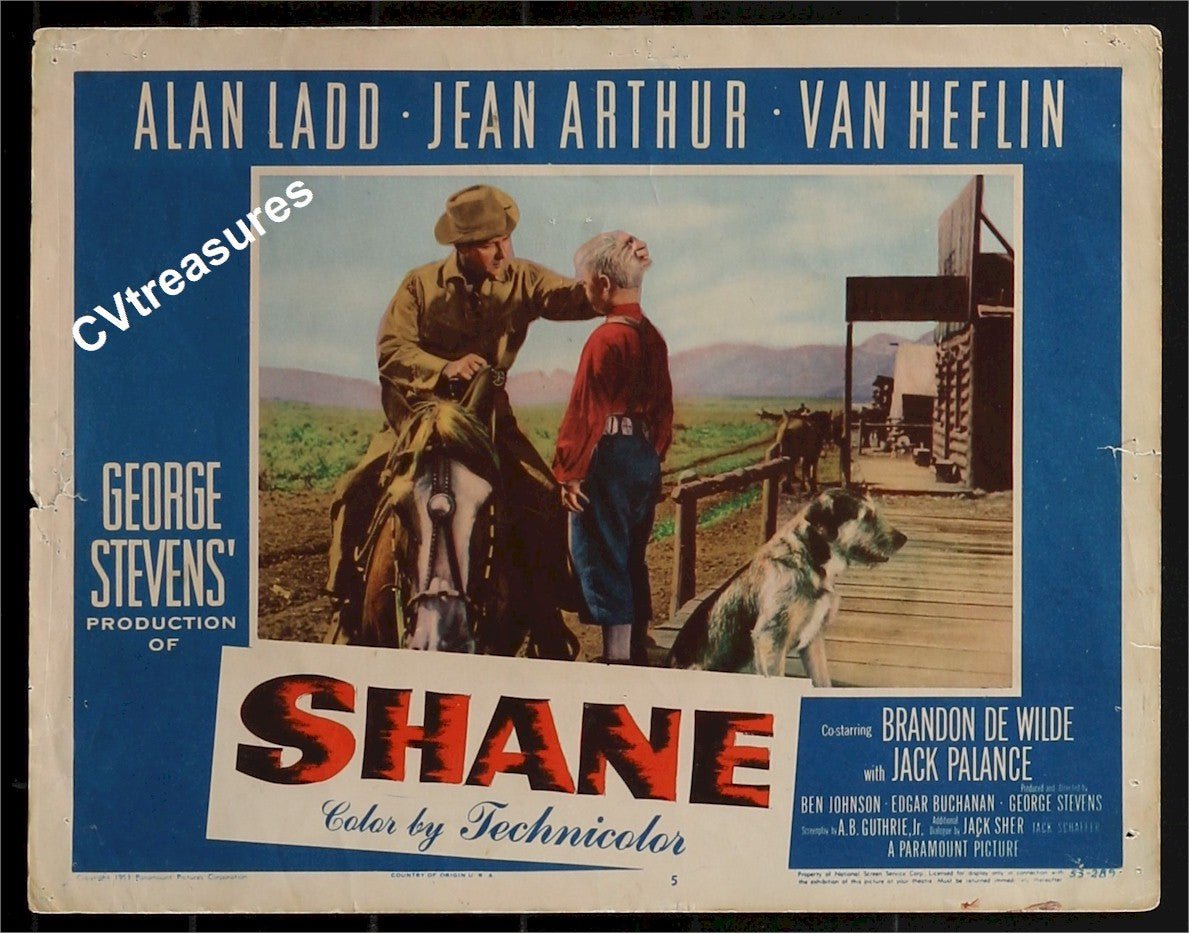 SHANE Original Vintage Lobby Card Movie Poster Western Alan Ladd Jack Palance 1953 5