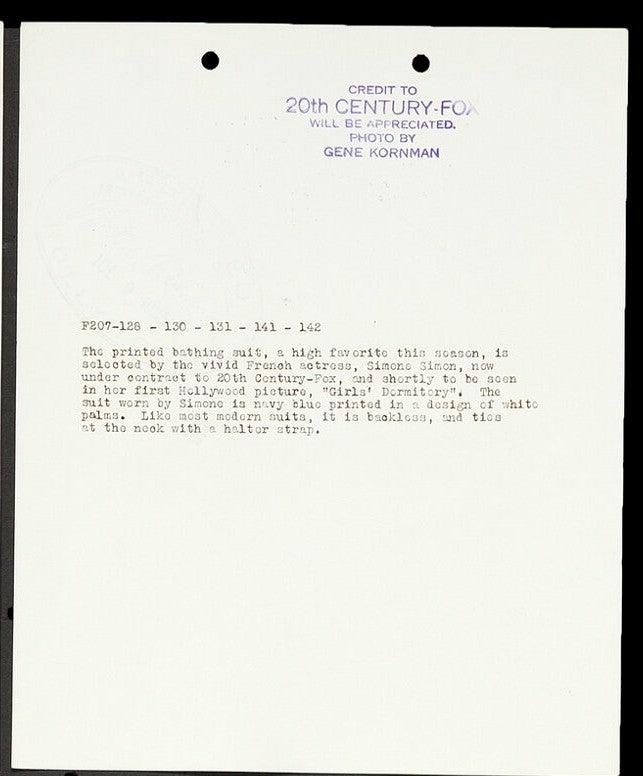 Simone Simon Type I Historic Keybook Photograph by Gene Kornman 1936 2