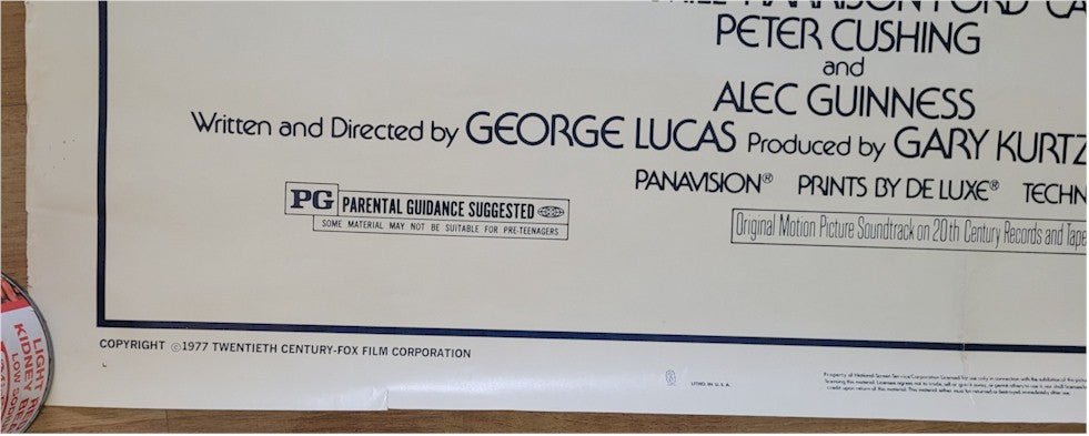 Star Wars Original Vintage Movie Poster Sci - Fi Rare SECOND PRINTING 1977 Guaranteed Authentic