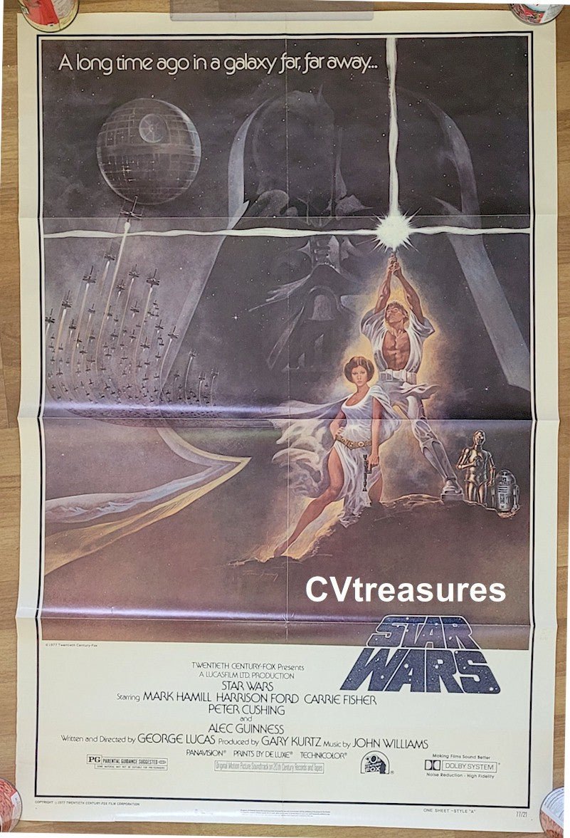 Star Wars Original Vintage Movie Poster Sci - Fi Rare SECOND PRINTING 1977 Guaranteed Authentic