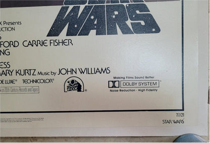 Star Wars Original Vintage Star Wars Movie Poster 1977 4th linen