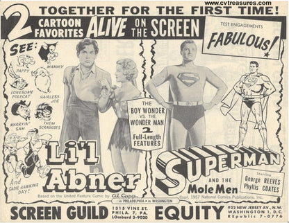 Superman and Mole Men George Reeves Theater Flyer 1957