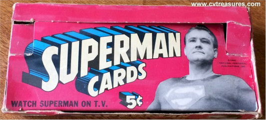 SUPERMAN George Reeves Original Vintage 1966 Topps trading gum pack cards DISPLAY BOX memorabilia