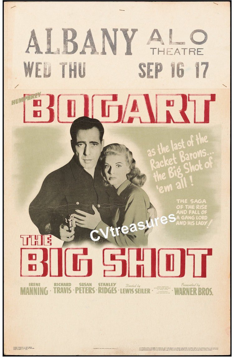 THE BIG SHOT Vintage Movie Poster Window Card Rare HUMPHREY BOGART 1942