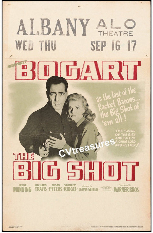 THE BIG SHOT Vintage Movie Poster Window Card Rare HUMPHREY BOGART 1942