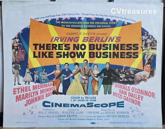 There's No Business Like Show Business Marilyn Monroe Original Authentic Vintage Title Lobby Card Movie Poster