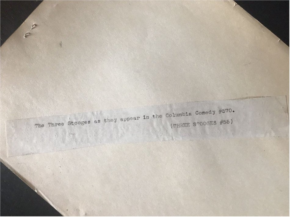 THREE STOOGES Original Vintage Keybook Promotional Photo Still Curly 1941 All the World's a Stooge