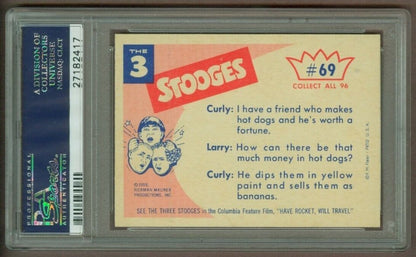 Three Stooges Vintage High Grade Fleer Card PSA 9 #69 1959