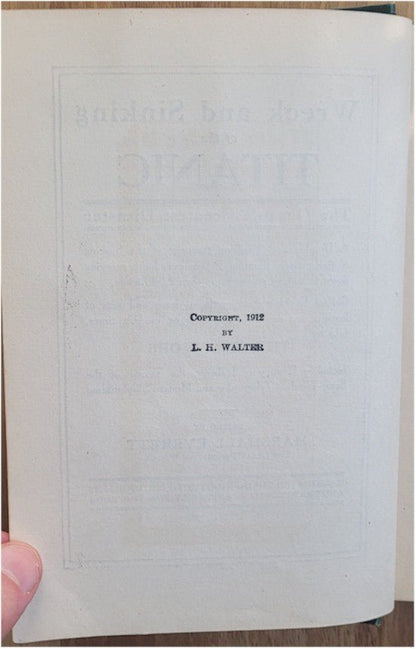 Titanic Book RARE Vintage Original 1912 - Story of the Wreck of the Titanic