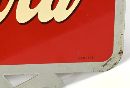 Vintage Advertising Coca-Cola Double-Sided Die-Cut Flange Sign A.A.W