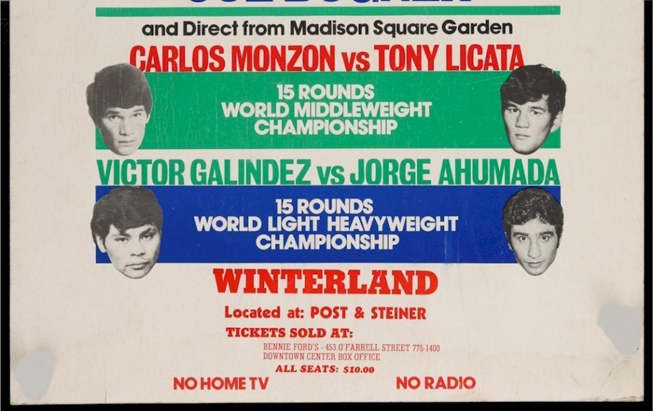 Vintage Boxing Poster Sports Memorabilia Muhammad Ali and Joe Bugner Fight 1975