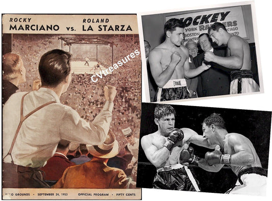 Vintage Boxing Program and Ticket Sports Memorabilia, ROCKY MARCIANO Roland La Starza 1953